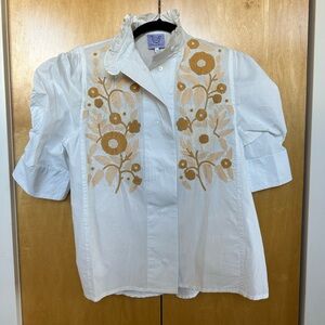 Thierry Colson Vita floral embroidered blouse